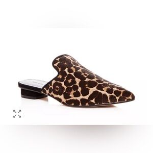 Rebecca Minkoff Calf Hair Mules Leopard Print